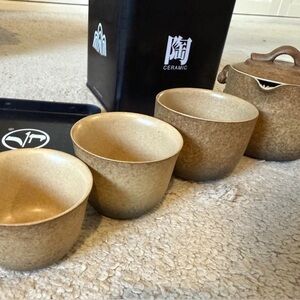 Brown Ceramic Tea Set